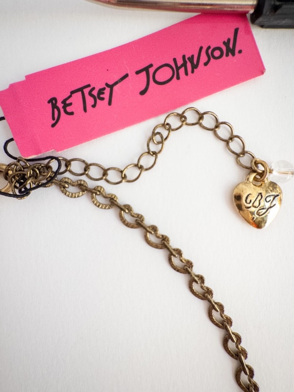 Betsey Johnson Fairyland Heart Potion Bottle Crystals Bead VERY RARE Necklace - Picture 9 of 15